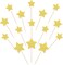 30 PCS Star Cupcake Toppers Glitter Assembled Twinkle Star Cupcake Picks Wedding Engagement Bridal Shower Birthday Party Cake Decorations Supplies Mixed Size Gold